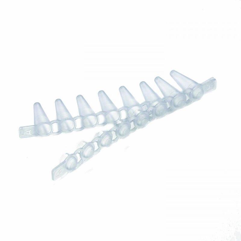 Мікропробірки 0,2 мл «Альбамед» в стріпах по 8 шт для ПЛР, плоска кришка, натуральна, 125 стріпів/пак